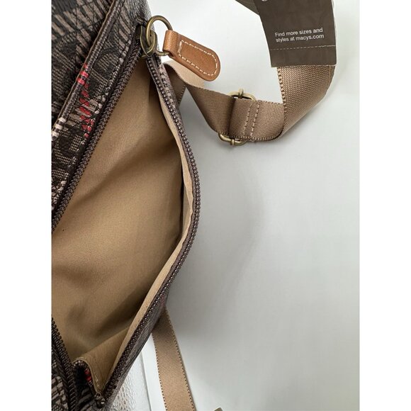 Giani Bernini Block Signature Crossbody Bag Brown Red - Picture 10 of 13